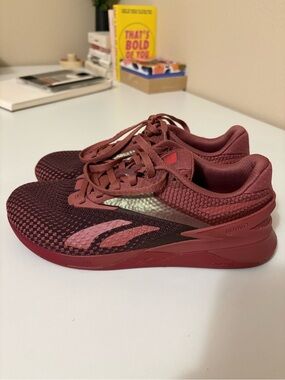 Reebok Nano X3 Sedona Rose Burgundy and Pink Athletic Training Shoes